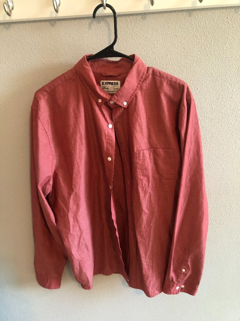 Men's Express Red Button Down Shirt. Size XL.